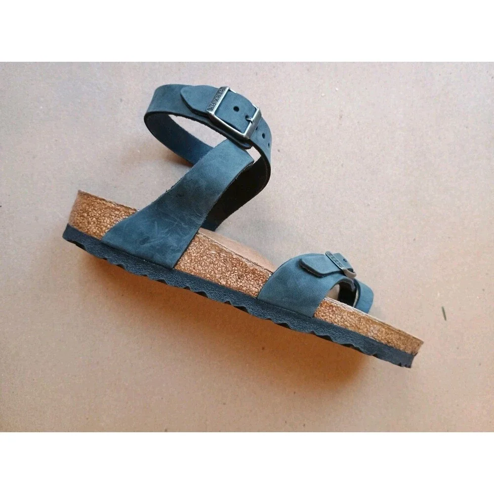 Birkenstock Sandals Womens 37 Yara Casual Ankle Strappy Flats Gray Leather - Picture 7 of 7